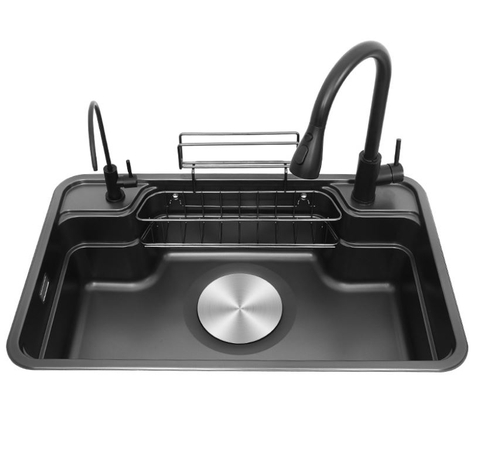 Chậu rửa chén 1 hộc 8050DT inox 304 PHỦ NANO ĐEN LANKA