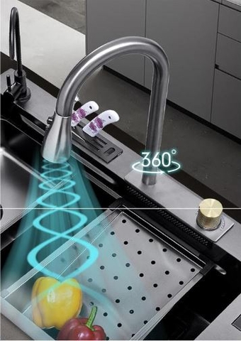 Chậu Rửa Chén 1 Hộc Lớn Inox 304 Phủ Nano 8846DT LANKA