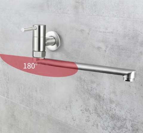 VÒI RỬA CHÉN LẠNH INOX 304 GẮN TƯỜNG LANKA VRCL06