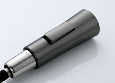 Vòi rửa chén lạnh dây rút Inox 304 sơn tỉnh điện màu xám LANKA