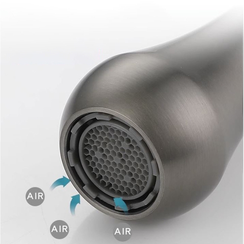 Vòi rửa chén nóng lạnh sơn tỉnh điện màu xám VRCNL18