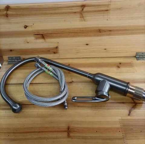 Vòi rửa chén nóng lạnh sơn tỉnh điện màu xám VRCNL18