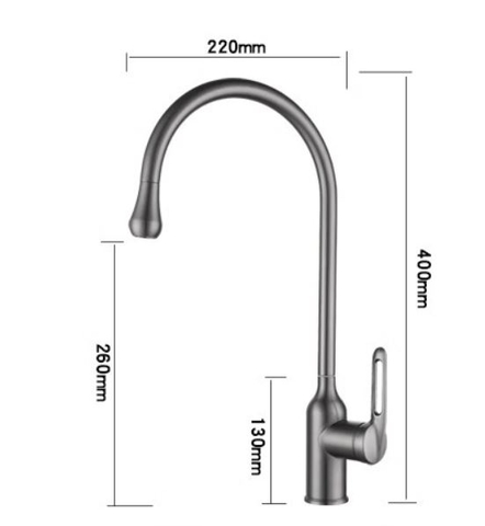 Vòi rửa chén nóng lạnh sơn tỉnh điện màu xám VRCNL18