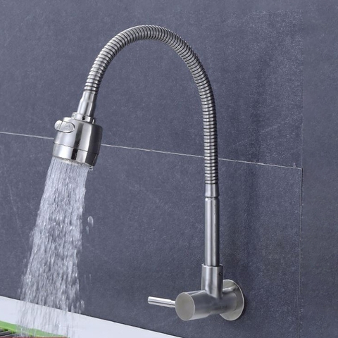 Vòi rửa chén lạnh gắn tường thân mềm Inox 304 LANKA VRCL13