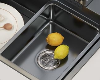 Combo Chậu Rửa Chén 1 Hộc + Vòi Rửa Chén Thác Nước Inox Phủ Nano Đen 7545
