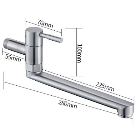 VÒI RỬA CHÉN LẠNH INOX 304 GẮN TƯỜNG LANKA VRCL06