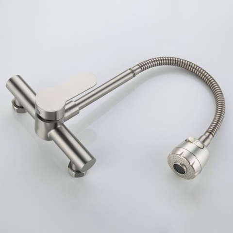 Vòi Rửa Chén Nóng Lạnh Âm Tường INOX 304 LANKA VRCNL28