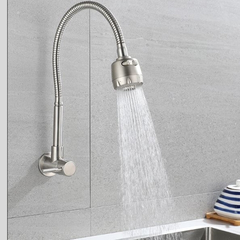 Vòi rửa chén lạnh gắn tường thân mềm Inox 304 LANKA VRCL13