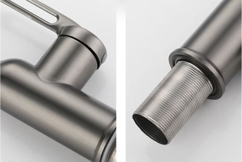 Vòi rửa chén nóng lạnh sơn tỉnh điện màu xám VRCNL18