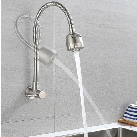 Vòi rửa chén lạnh gắn tường thân mềm Inox 304 LANKA VRCL13