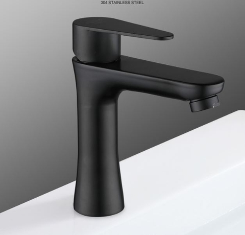 Vòi Lavabo lạnh inox 304 sơn tỉnh điện màu đen LANKA mã LBL15