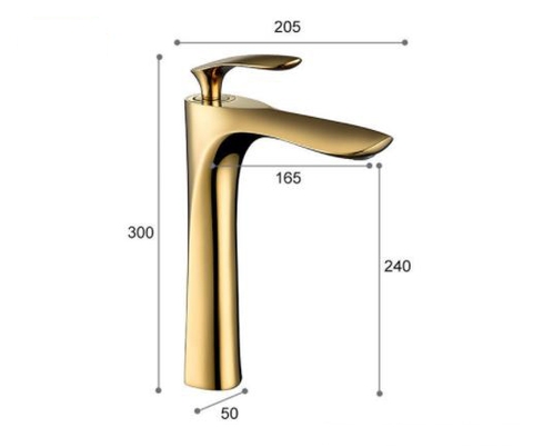 Vòi Lavabo Nóng Lạnh Mạ Vàng PLATIUM Tay Khuyết LANKA LBNL18