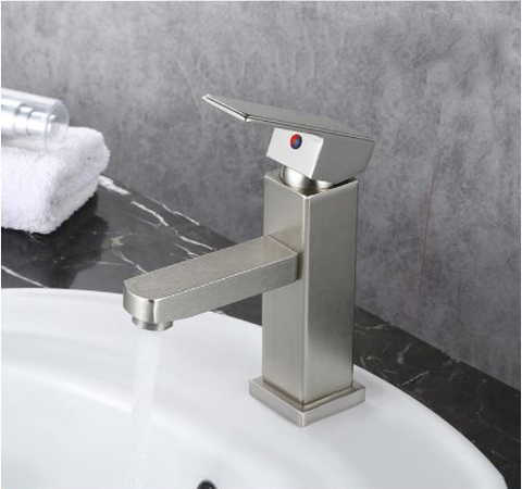 Vòi Lavabo Vuông Nóng Lạnh Inox 304 Cao 20cm LANKA LBNL04