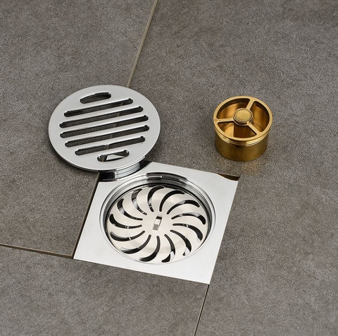 Phiễu Thoát Sàn Chống Hôi 12cm INOX 304 Bóng LANKA