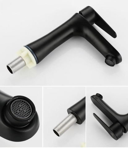 Vòi Lavabo lạnh inox 304 sơn tỉnh điện màu đen LANKA mã LBL15