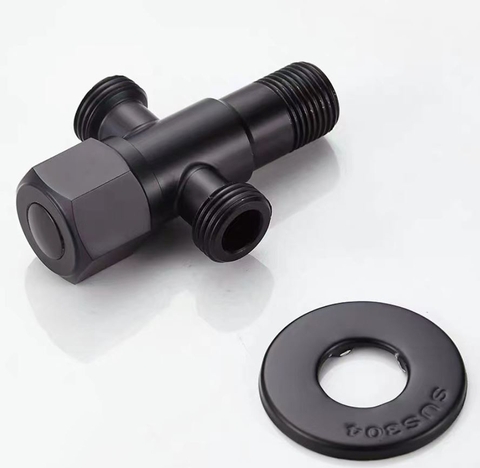 VAN T CHIA NƯỚC INOX 304 SƠN TỈNH ĐIỆN MÀU ĐEN