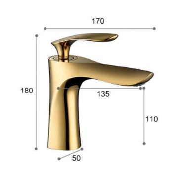 Vòi Lavabo Nóng Lạnh Mạ Vàng PLATIUM Tay Khuyết LANKA LBNL18