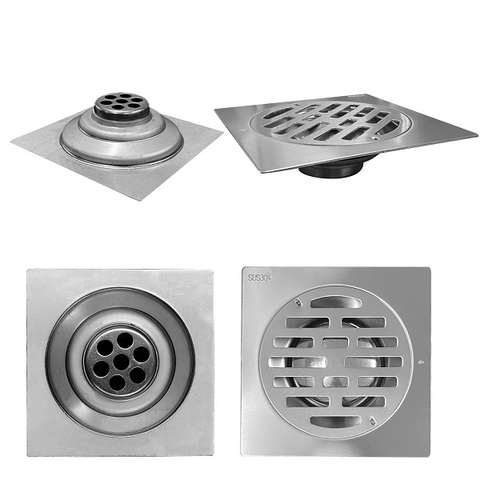 Phểu thoát sàn inox 304 bóng 02 B_15cm