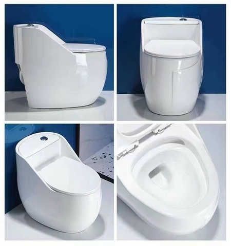 BỒN CẦU TRỨNG 1 KHỐI NẮP BẰNG MÀU TRẮNG LANKA