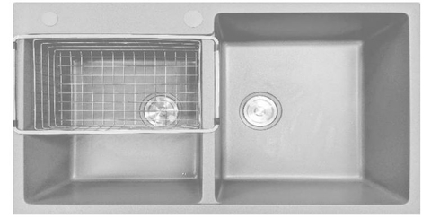 Chậu Rửa Chén Đá 2 Hộc Lệch Australia T8650-F07 Xám