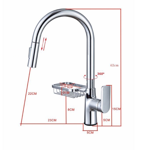 Vòi Rửa Chén Rút Dây Đồng Thau Mạ Crome LANKA VRCNL30