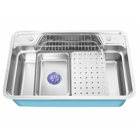 Chậu Rửa Chén Thủ Công 1 Hộc Inox 304 78x48cm - Nguyên khối dày 1mm