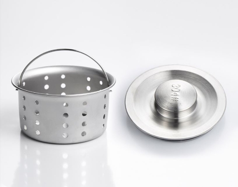 Nắp chắn nước, giỏ rổ rọ lọc rác cho chậu rửa bát inox 304 phi 110