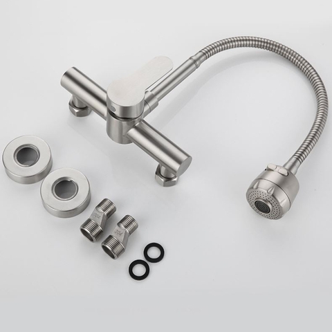 Vòi Rửa Chén Nóng Lạnh Âm Tường INOX 304 LANKA VRCNL28