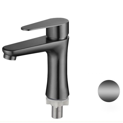 Vòi Lavabo lạnh inox 304 sơn tỉnh điện màu xám LANKA LBL13