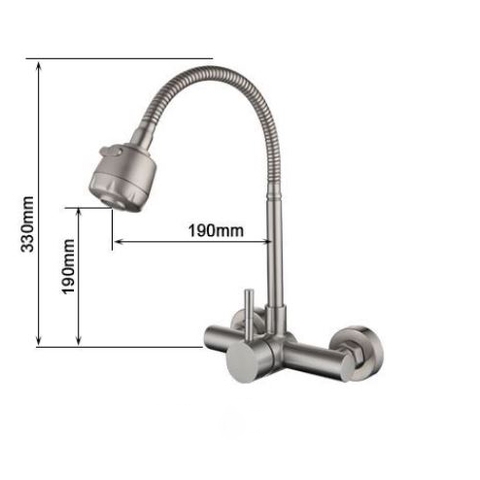 Vòi Rửa Chén Nóng Lạnh Âm Tường INOX 304 LANKA VRCNL28