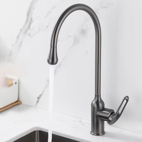 Vòi rửa chén nóng lạnh sơn tỉnh điện màu xám VRCNL18