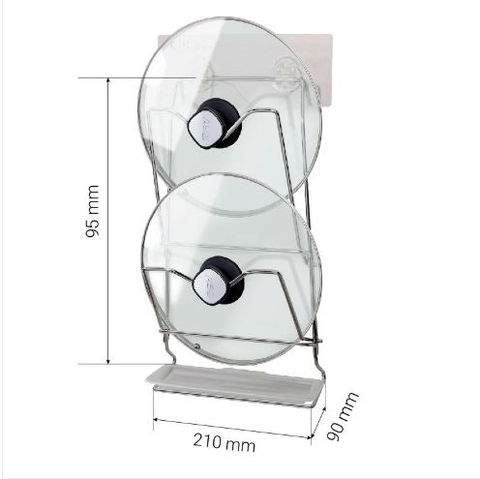 Giá gài vung inox 304 cao cấp dán tường 89001