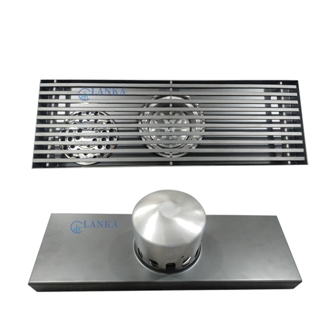 Phiễu Thoát Sàn Dài Chống Hôi INOX 304 Mạ Vàng và Xám PT08