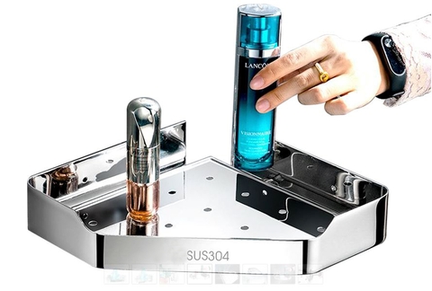 Kệ góc 1 tầng inox 304  cao cấp loại dán tường KG13