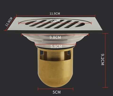 Phiễu Thoát Sàn Chống Hôi INOX 304 Bóng LANKA TS11