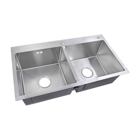 Chậu Rửa Chén Thủ Công 2 hộc Đều inox 304 kích thước 82x45cm