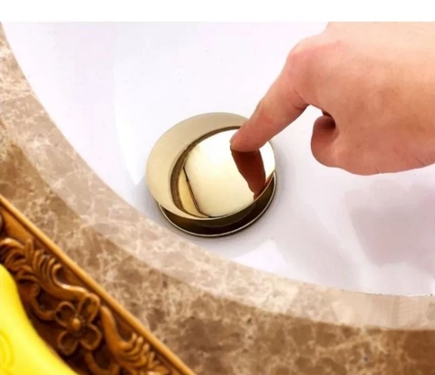 Bộ xả chậu lavabo bằng đồng thau mạ vàng sáng bóng cực đẹp và bền LANKA