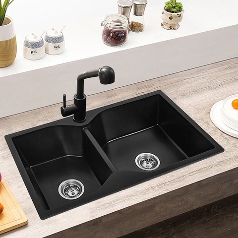 Chậu Rửa Chén Đá Australia 2 Hộc T9050-F02 ĐEN
