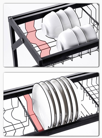 Kệ để chén bát sơn tỉnh điện màu đen loại dày cở 85cm