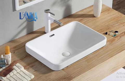 Chậu Lavabo Sứ Dương Vành Vuông LANKA MÃ LB13