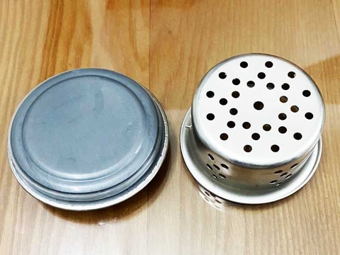 Nắp chắn nước, giỏ rổ rọ lọc rác cho chậu rửa bát inox 304 phi 110