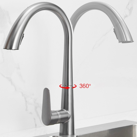 Vòi Rửa Chén Nóng Lạnh Inox 304 mẫu thiên nga VRCNL16