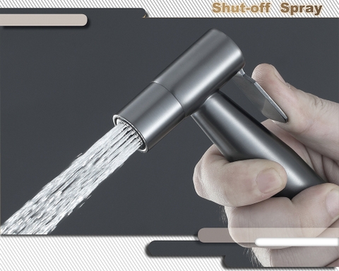 Vòi Xịt Toilet Inox Sơn Tỉnh Điện Màu Xám LANKA