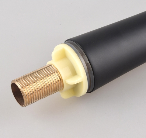 Vòi Lavabo Tròn cao 30cm Đồng Thau Sơn Tỉnh Điện Màu Đen Lanka LBL08