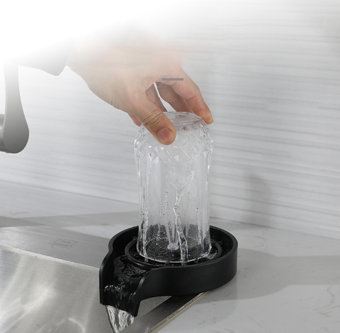 Dụng Cụ Rửa Ly Gắn Chậu Rửa Chén Inox kết hợp nhựa ABS