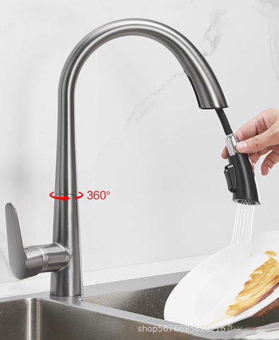 Vòi Rửa Chén Nóng Lạnh Inox 304 mẫu thiên nga VRCNL16