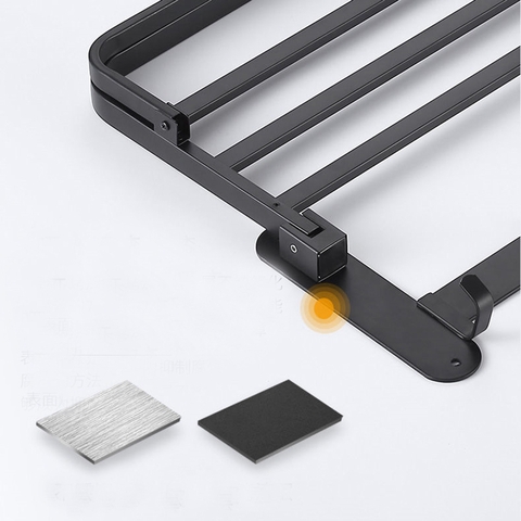 Kệ treo khăn nhà tắm inox 304 sơn tỉnh điện màu đen loại dày B05