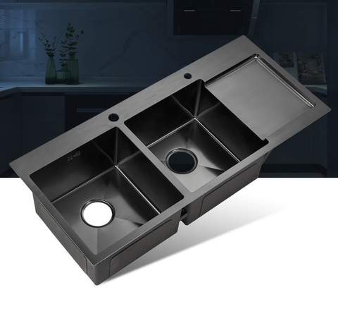 Chậu Rửa Chén INOX Phủ Nano Có Bàn Chờ LANKA CRCNND-10048A