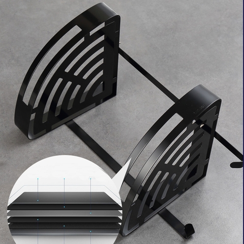 Kệ góc đôi inox 304 sơn tỉnh điện màu đen để vật dụng nhà tắm