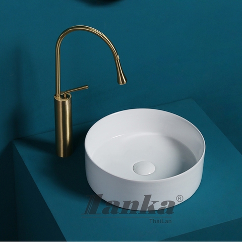 LAVABO SỨ ĐẶT BÀN HÌNH TRÒN LANKA MÃ LB28